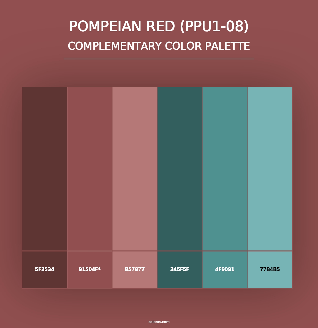 Pompeian Red (PPU1-08) - Complementary Color Palette