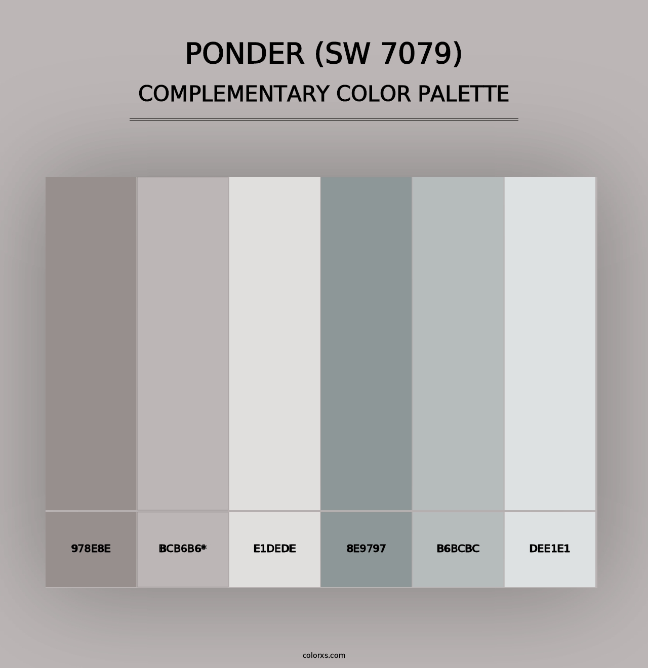 Ponder (SW 7079) - Complementary Color Palette