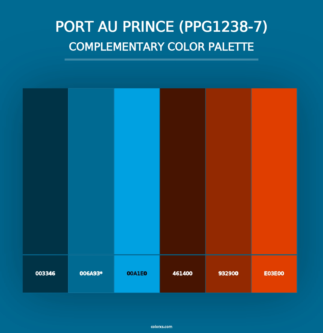 Port Au Prince (PPG1238-7) - Complementary Color Palette