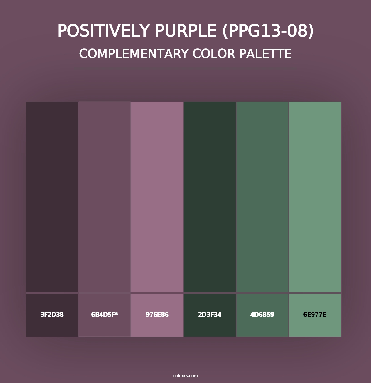 Positively Purple (PPG13-08) - Complementary Color Palette