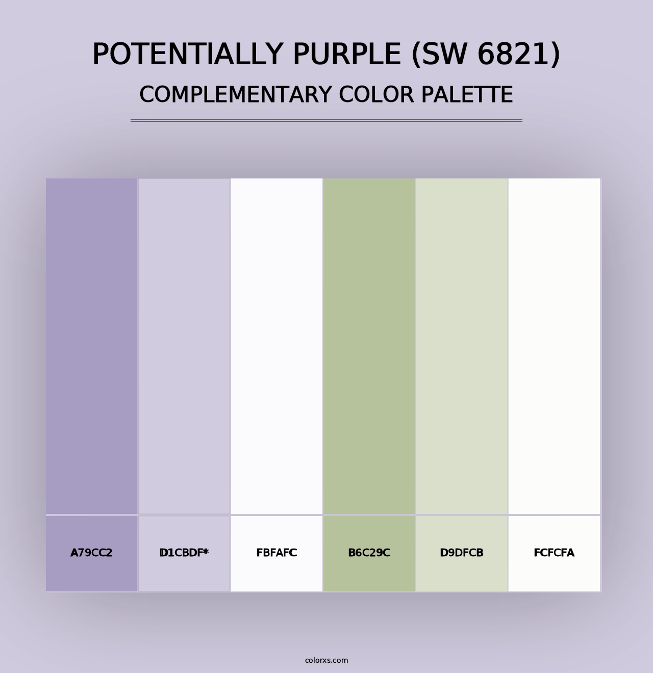 Potentially Purple (SW 6821) - Complementary Color Palette