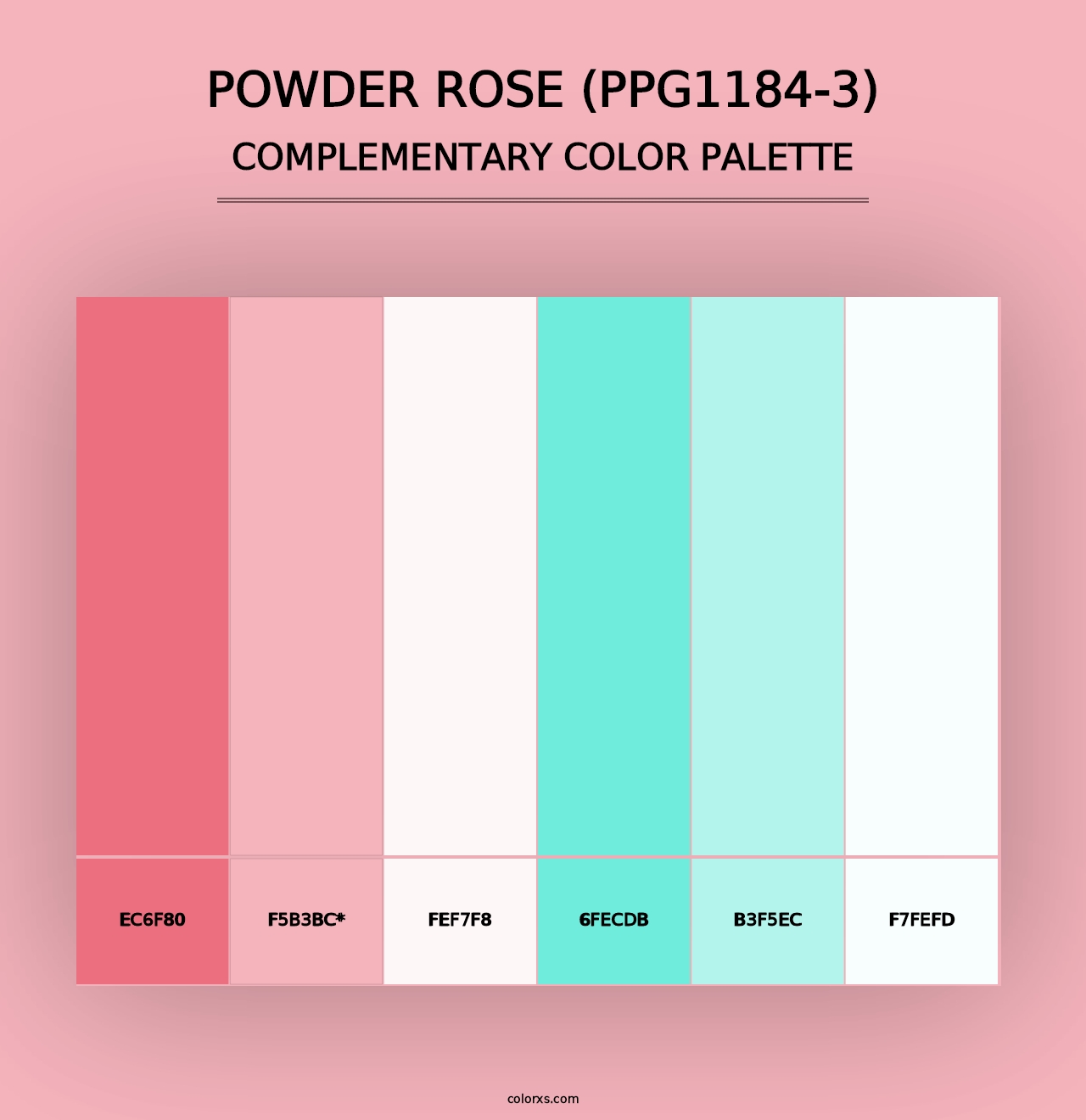 Powder Rose (PPG1184-3) - Complementary Color Palette