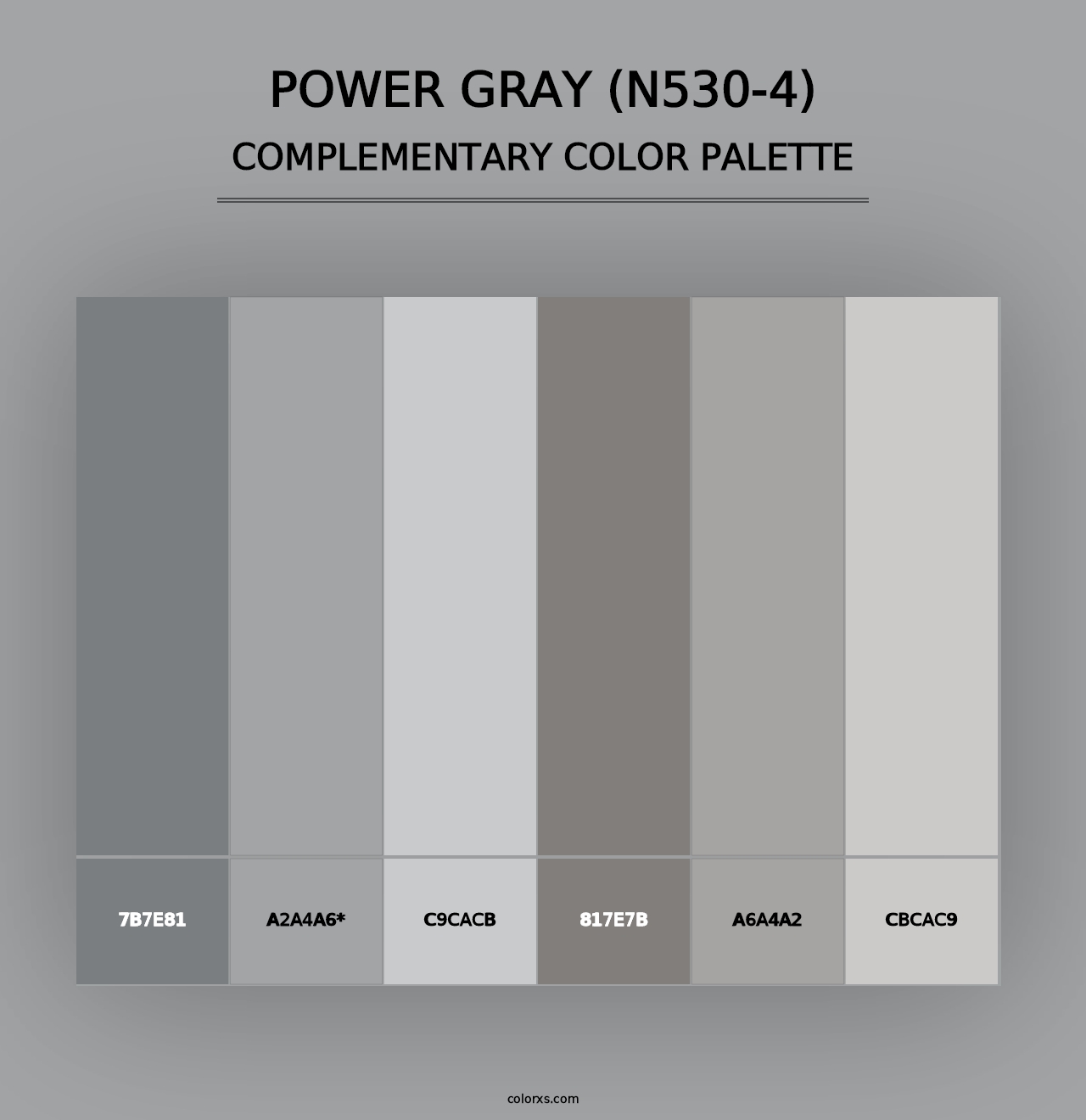 Power Gray (N530-4) - Complementary Color Palette