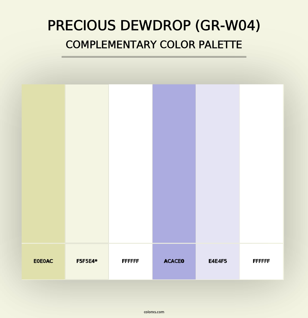 Precious Dewdrop (GR-W04) - Complementary Color Palette