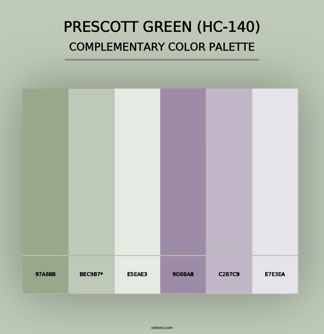 Prescott Green (HC-140) - Complementary Color Palette