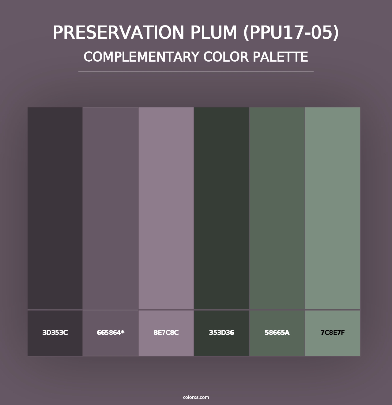 Preservation Plum (PPU17-05) - Complementary Color Palette