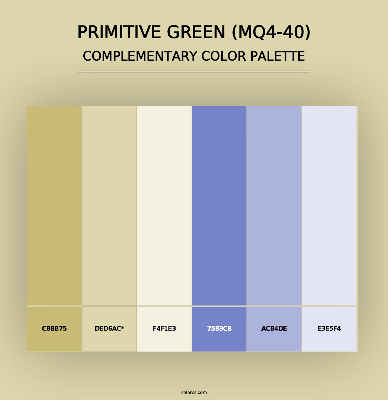 Primitive Green (MQ4-40) - Complementary Color Palette