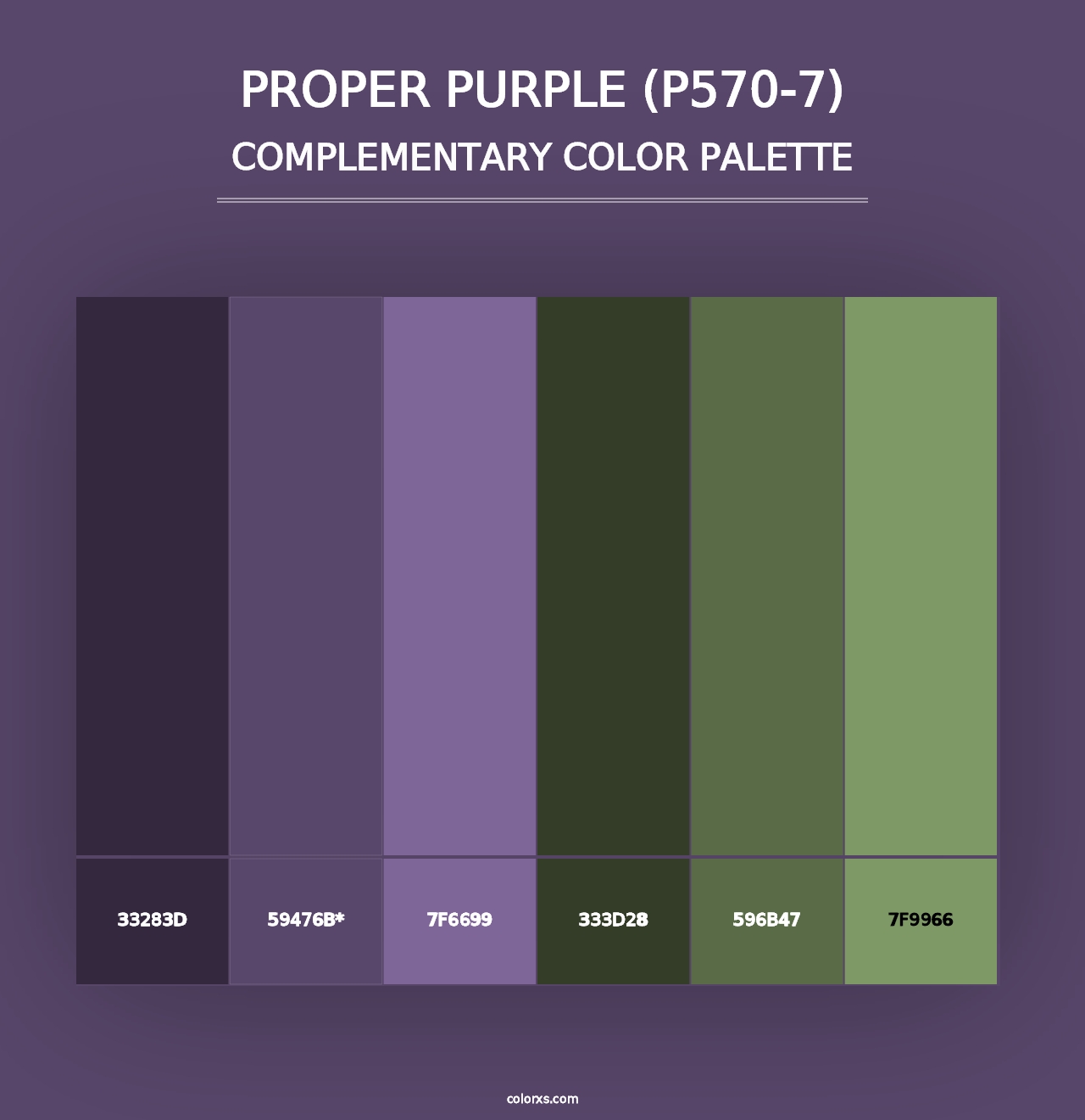 Proper Purple (P570-7) - Complementary Color Palette