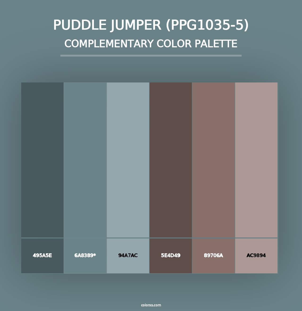 Puddle Jumper (PPG1035-5) - Complementary Color Palette