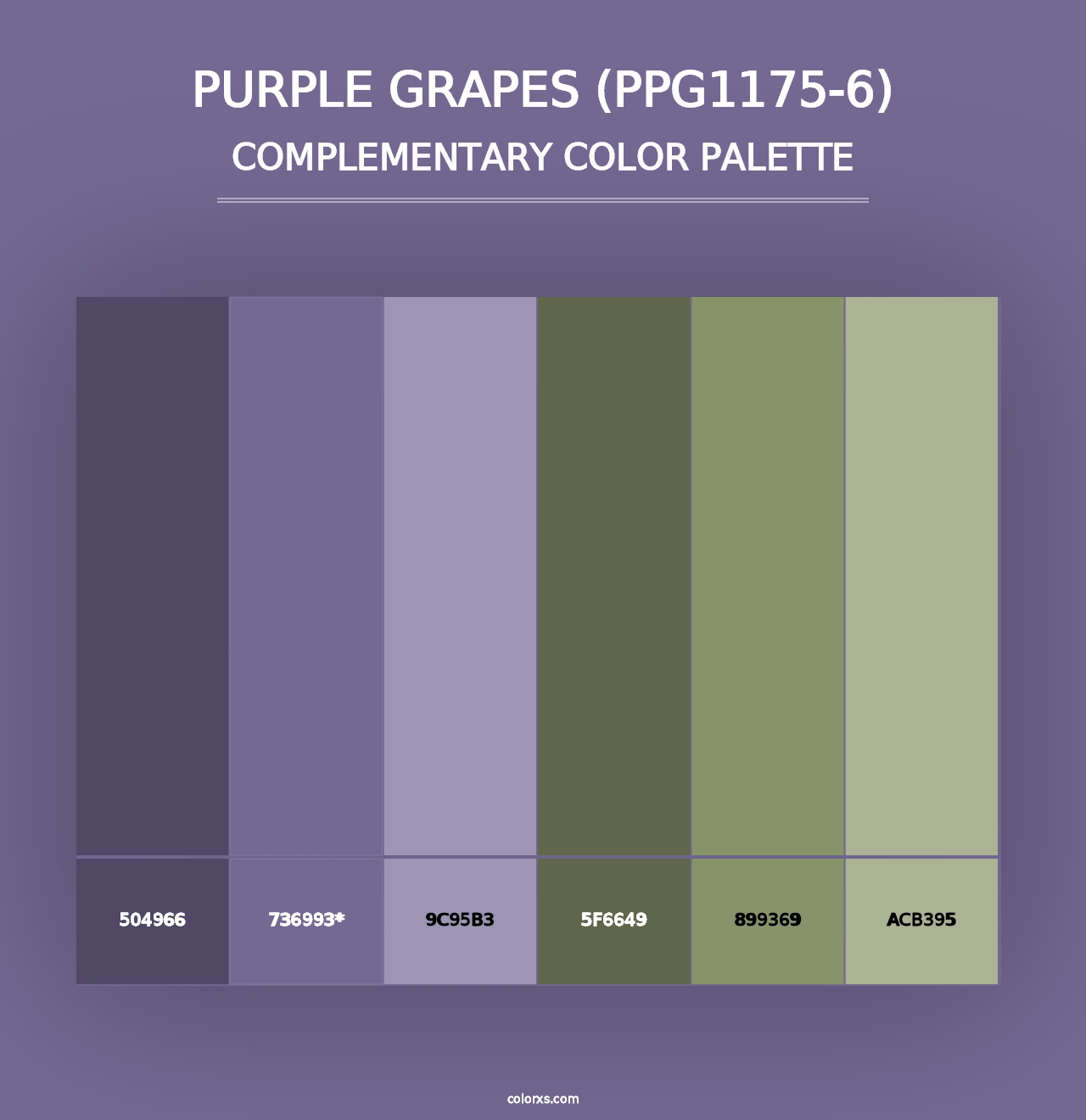 Purple Grapes (PPG1175-6) - Complementary Color Palette