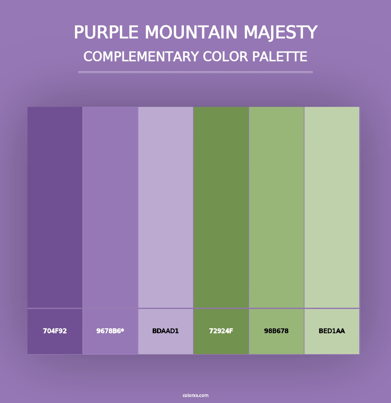 Purple Mountain majesty - Complementary Color Palette