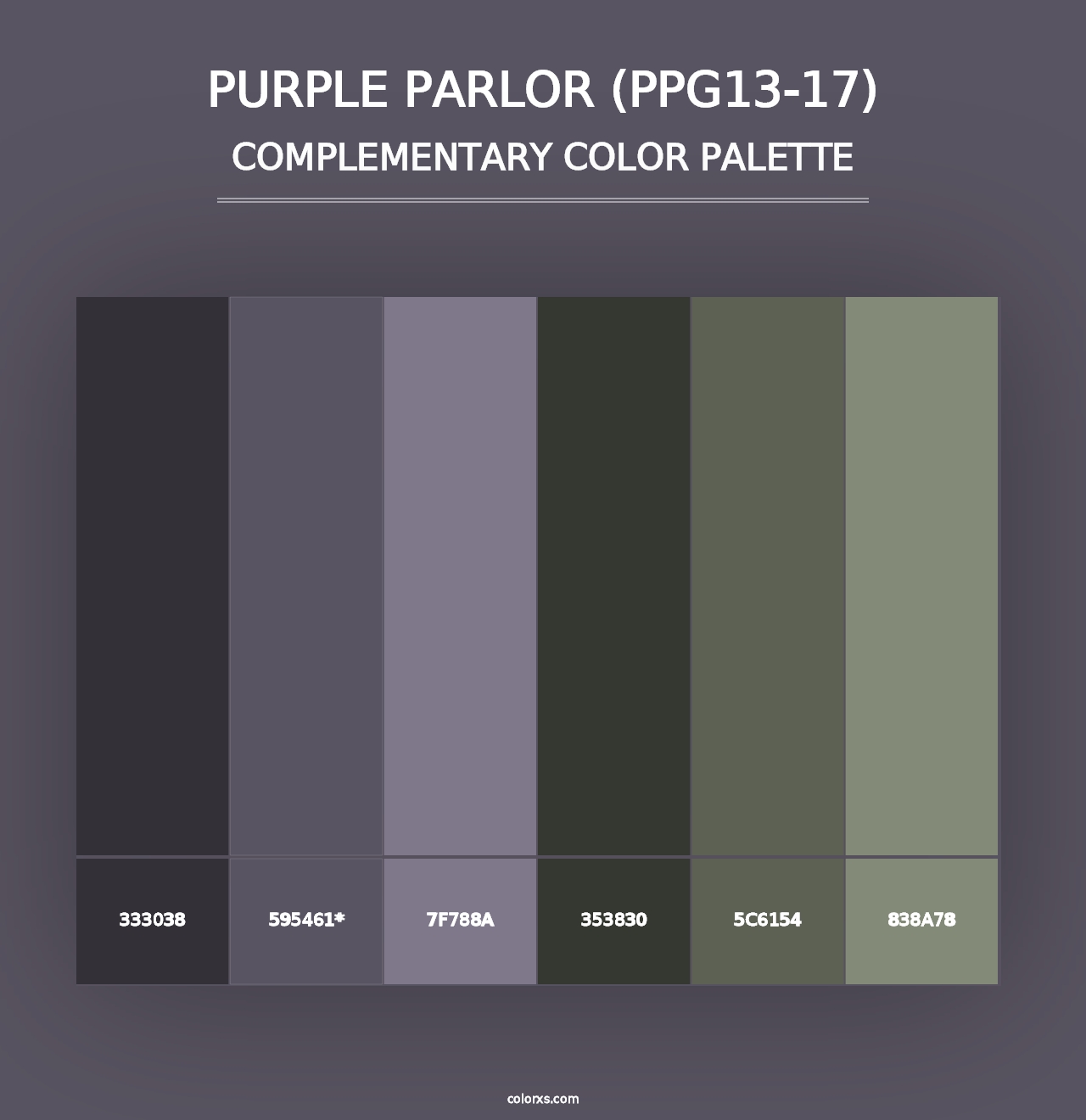 Purple Parlor (PPG13-17) - Complementary Color Palette