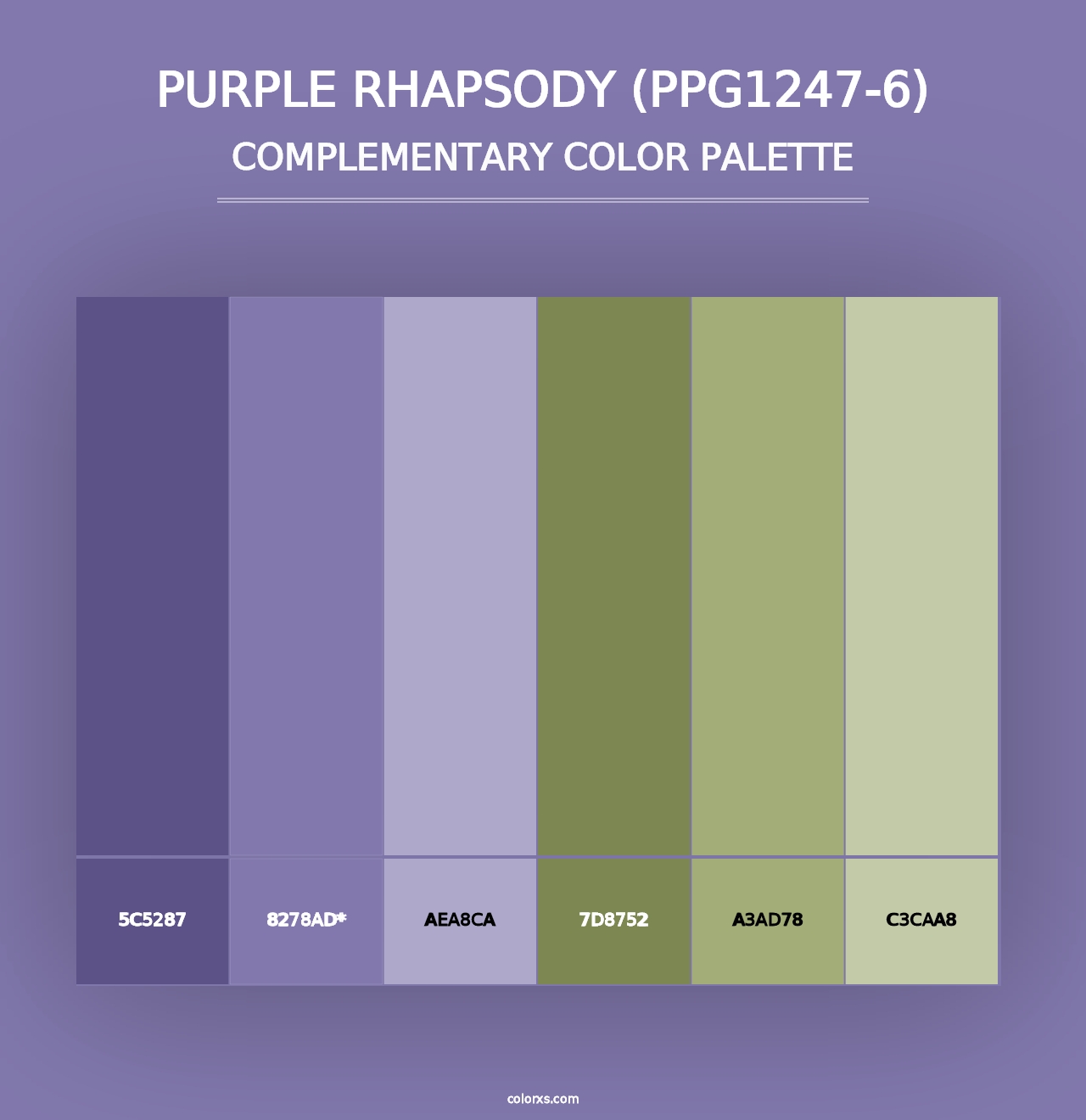 Purple Rhapsody (PPG1247-6) - Complementary Color Palette