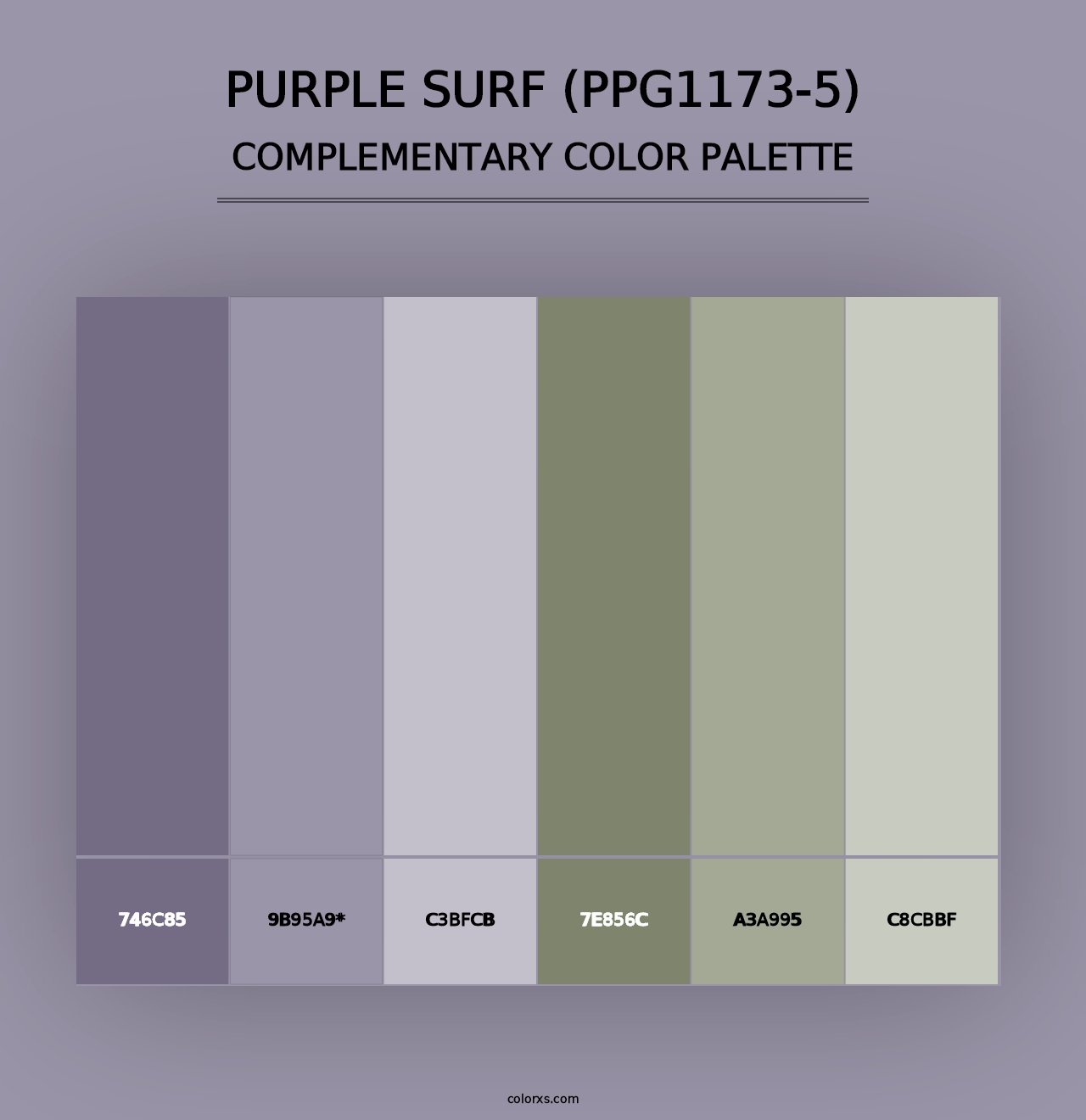 Purple Surf (PPG1173-5) - Complementary Color Palette