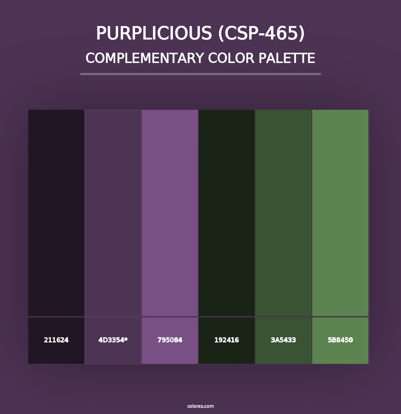 Purplicious (CSP-465) - Complementary Color Palette