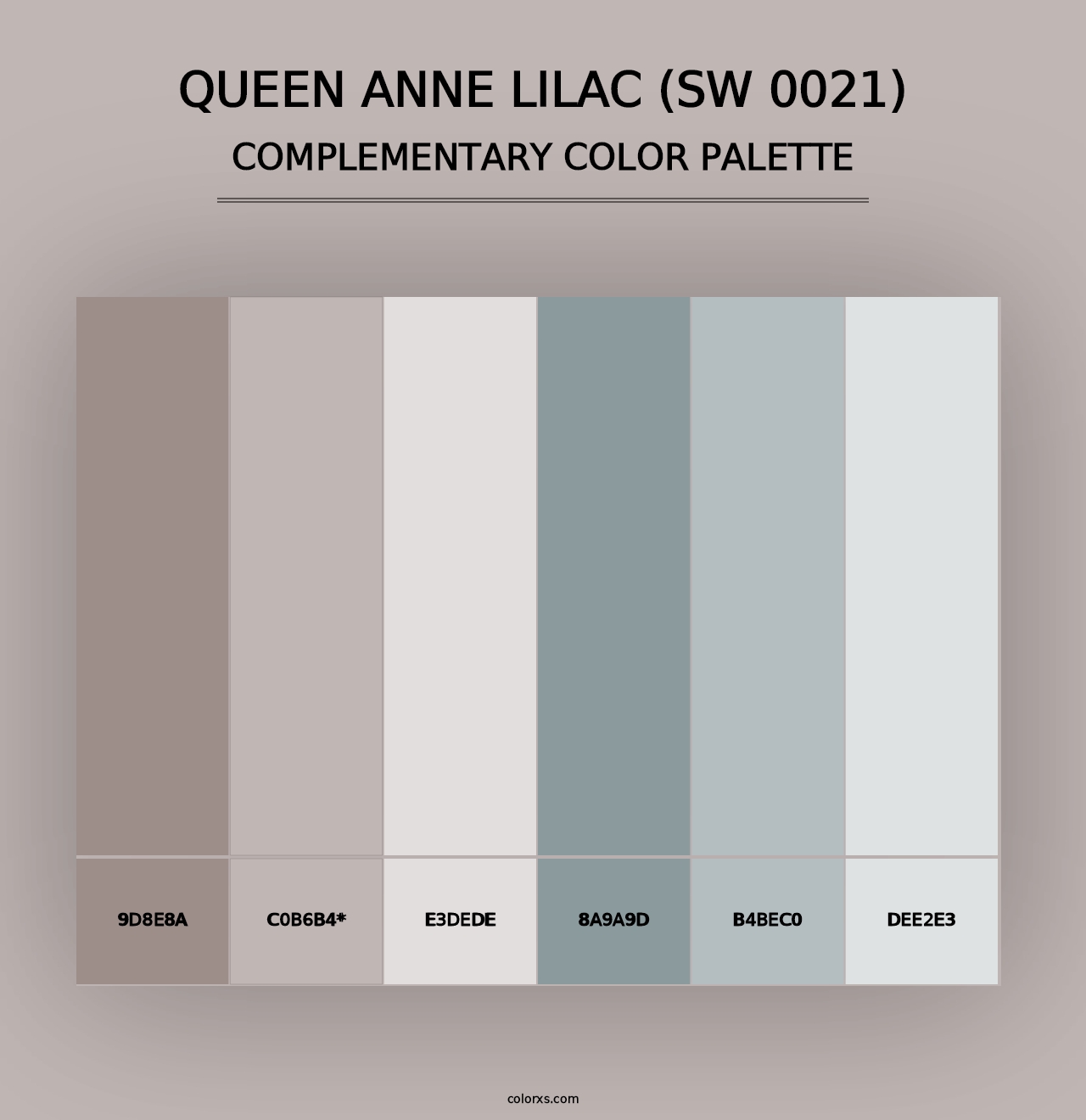 Queen Anne Lilac (SW 0021) - Complementary Color Palette