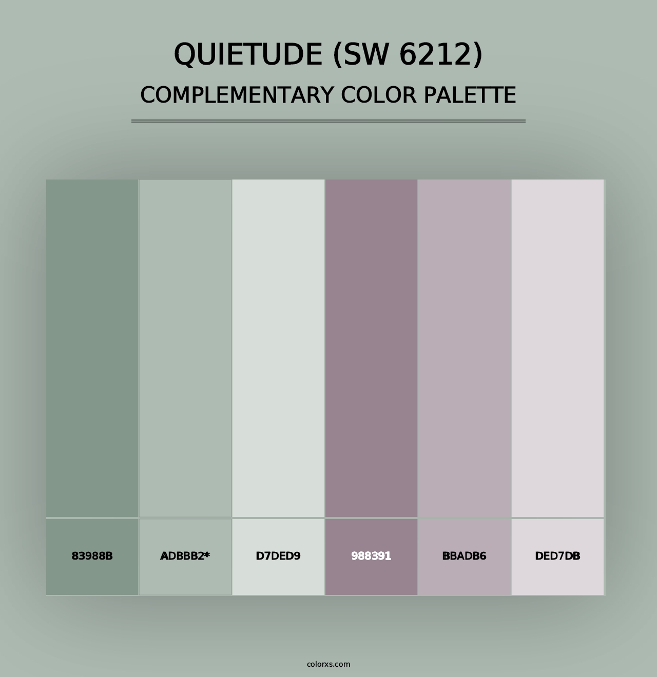 Quietude (SW 6212) - Complementary Color Palette