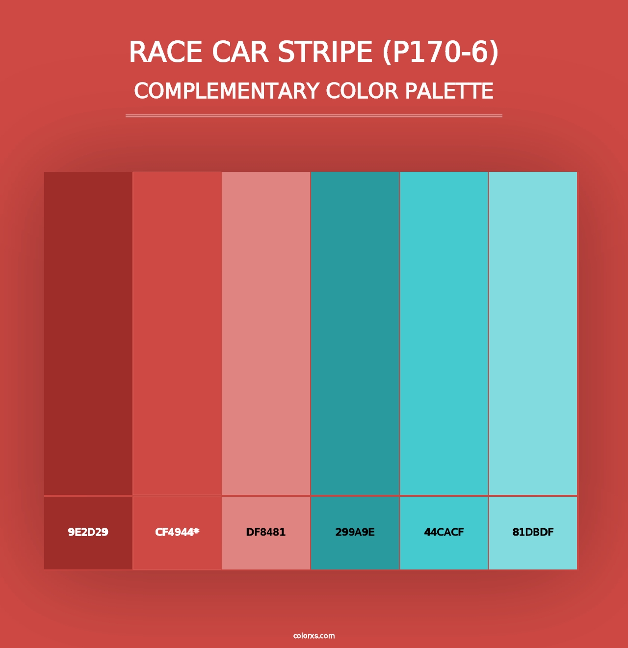 Race Car Stripe (P170-6) - Complementary Color Palette