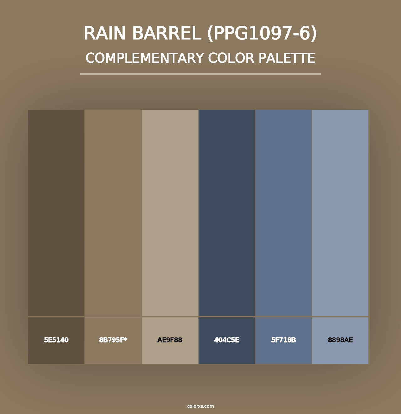 Rain Barrel (PPG1097-6) - Complementary Color Palette