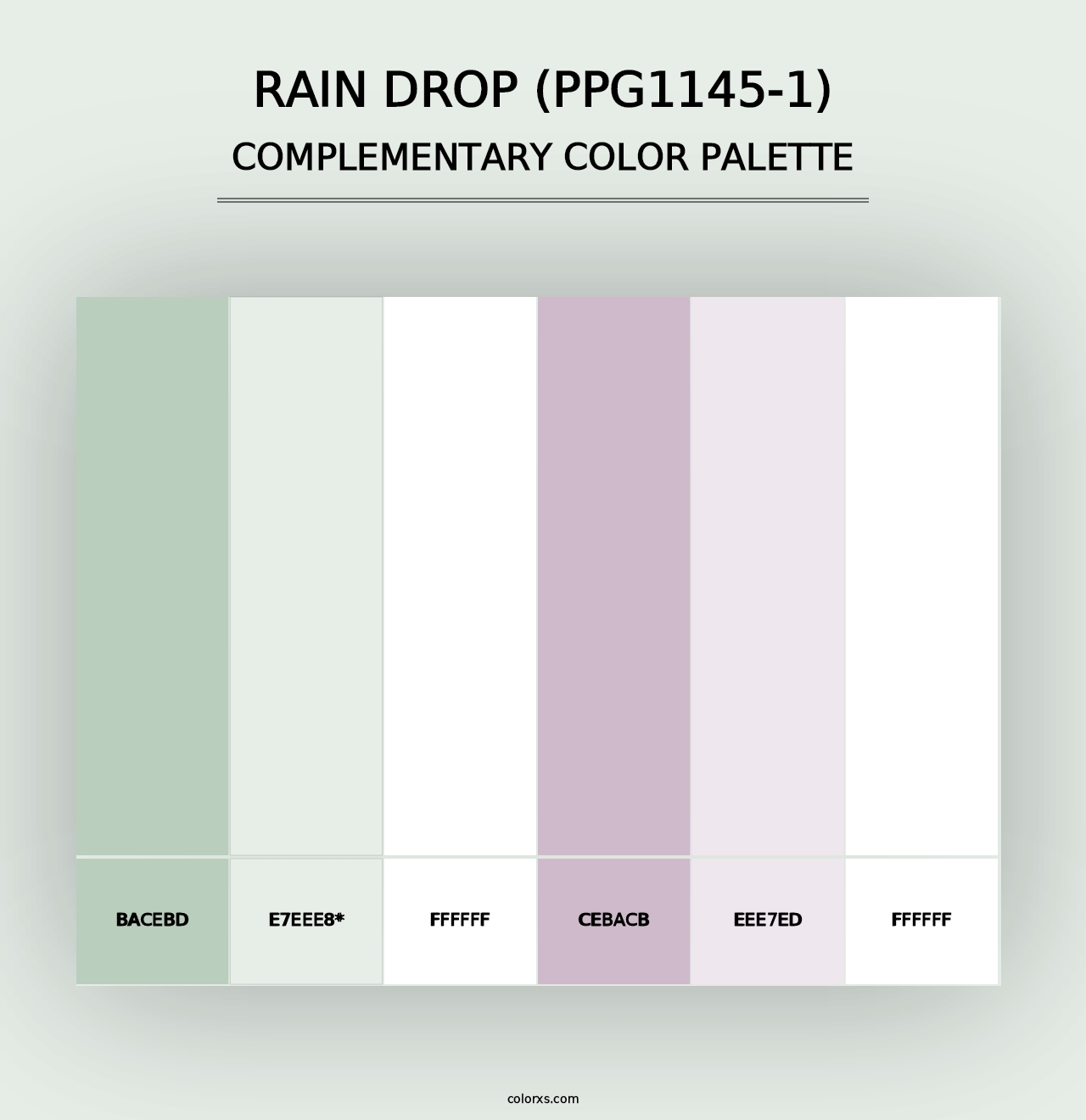 Rain Drop (PPG1145-1) - Complementary Color Palette