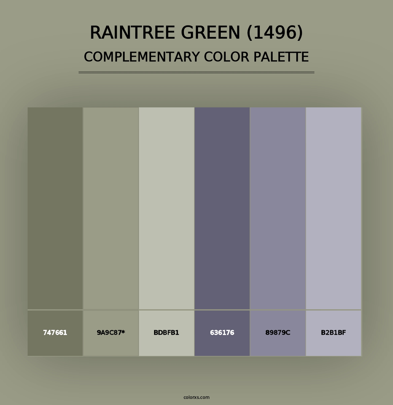 Raintree Green (1496) - Complementary Color Palette