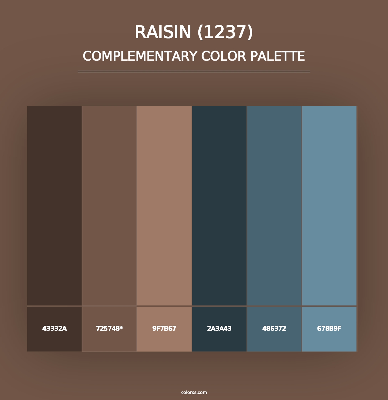 Raisin (1237) - Complementary Color Palette