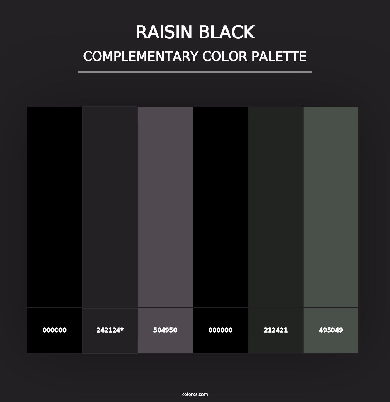 Raisin Black - Complementary Color Palette