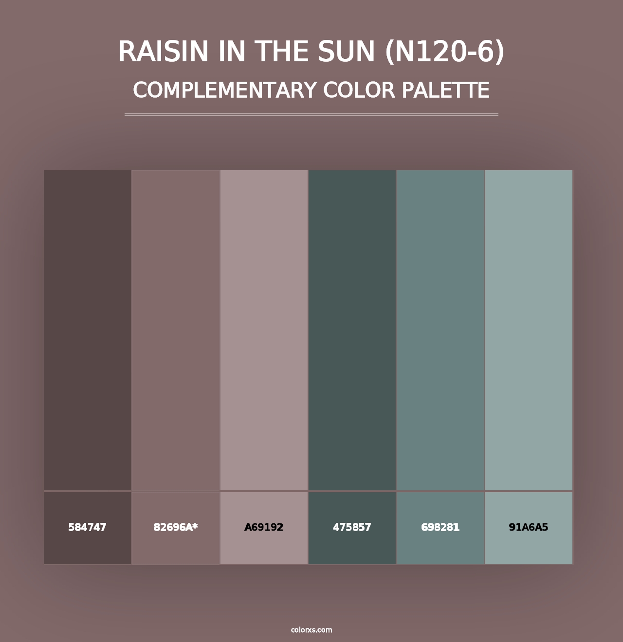 Raisin In The Sun (N120-6) - Complementary Color Palette