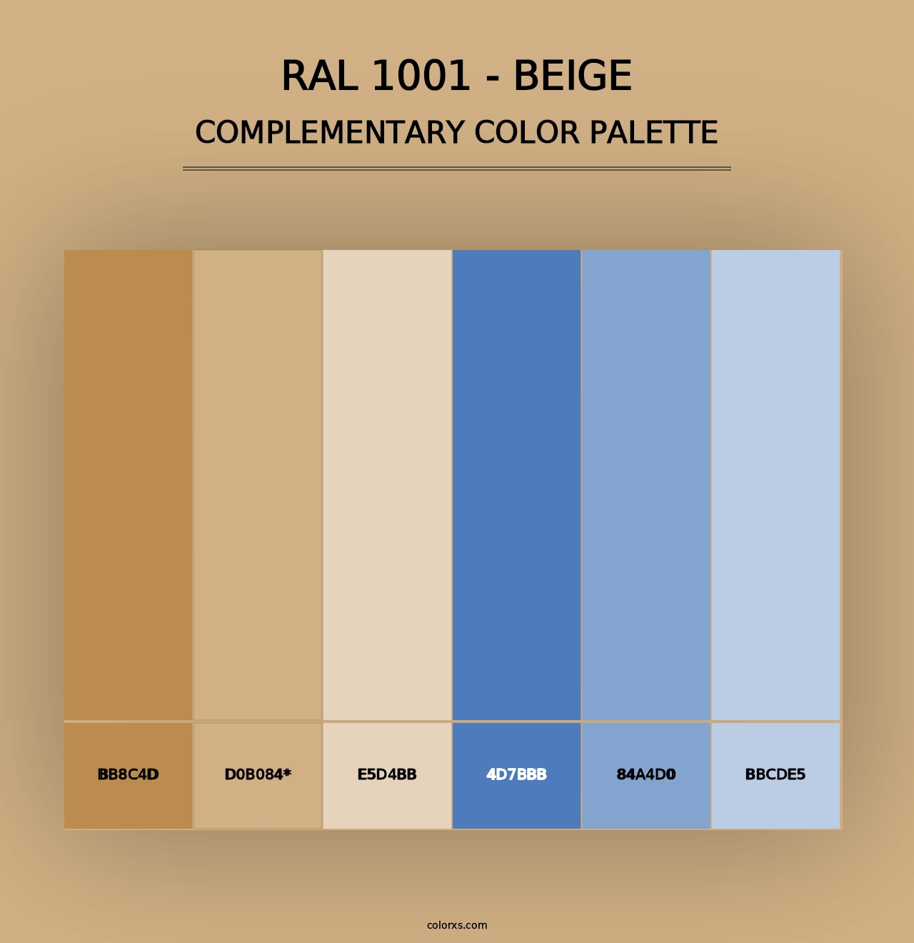 RAL 1001 - Beige - Complementary Color Palette