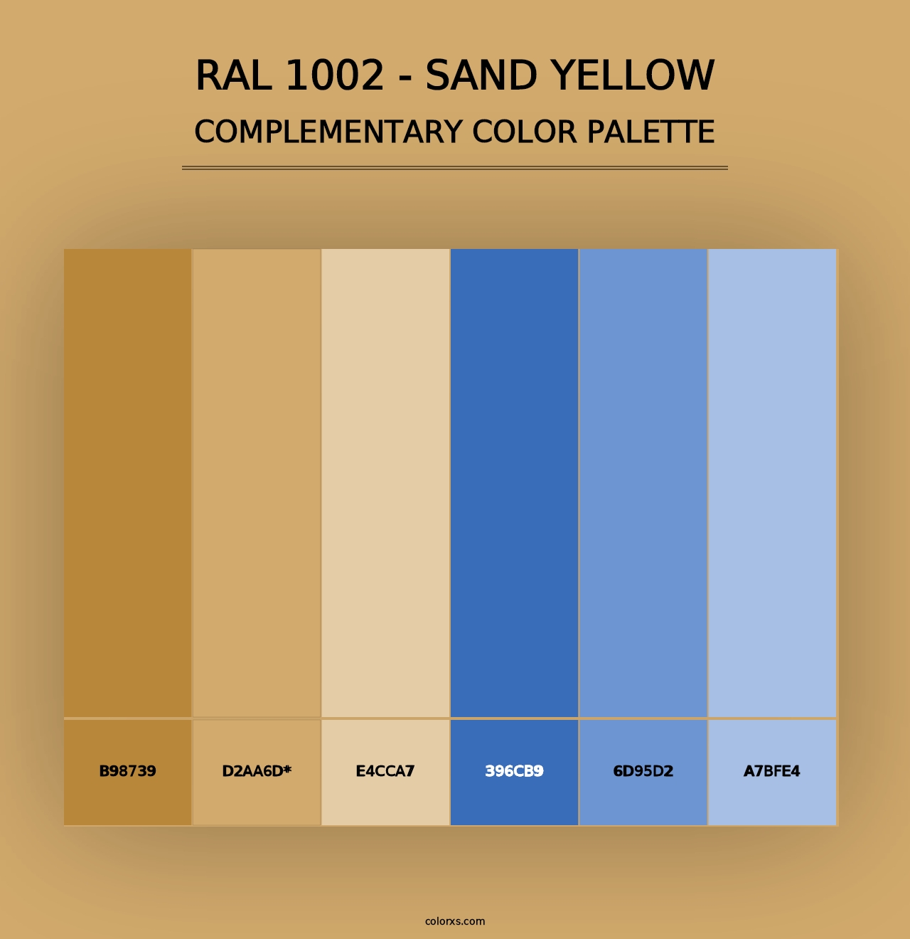 RAL 1002 - Sand Yellow - Complementary Color Palette