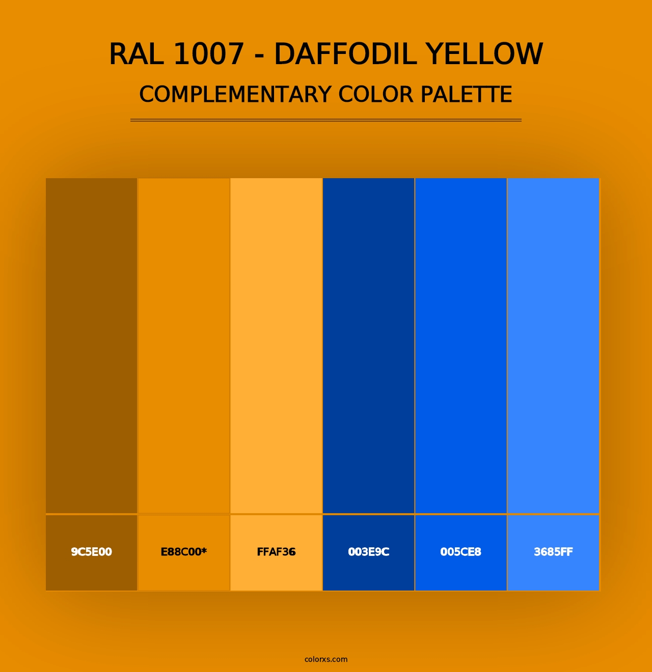 RAL 1007 - Daffodil Yellow - Complementary Color Palette