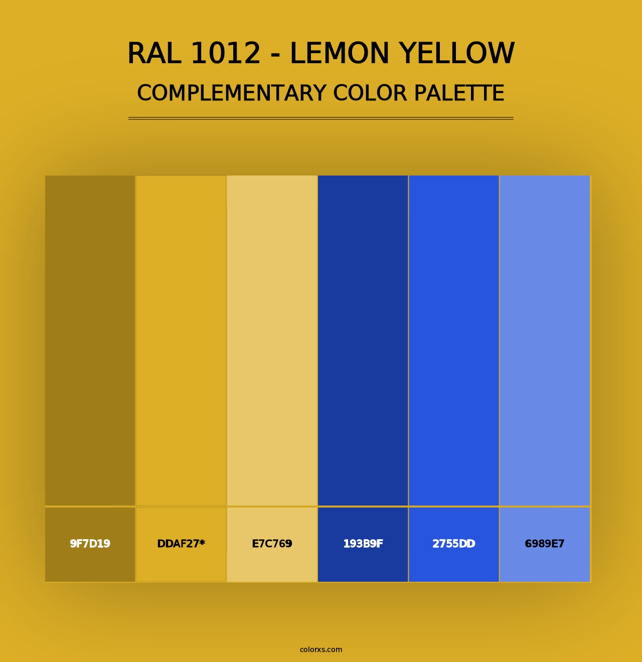 RAL 1012 - Lemon Yellow - Complementary Color Palette