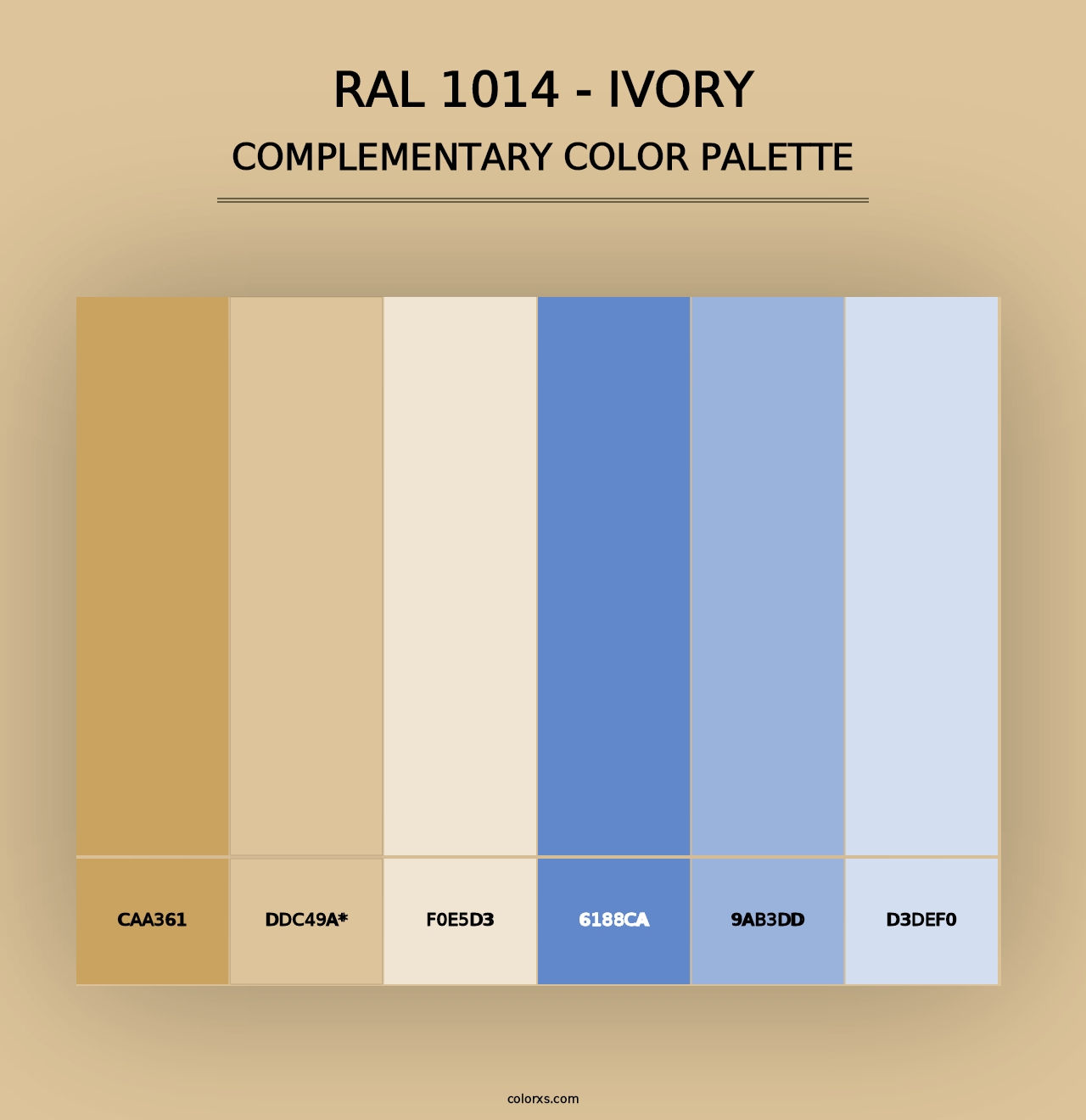 RAL 1014 - Ivory - Complementary Color Palette