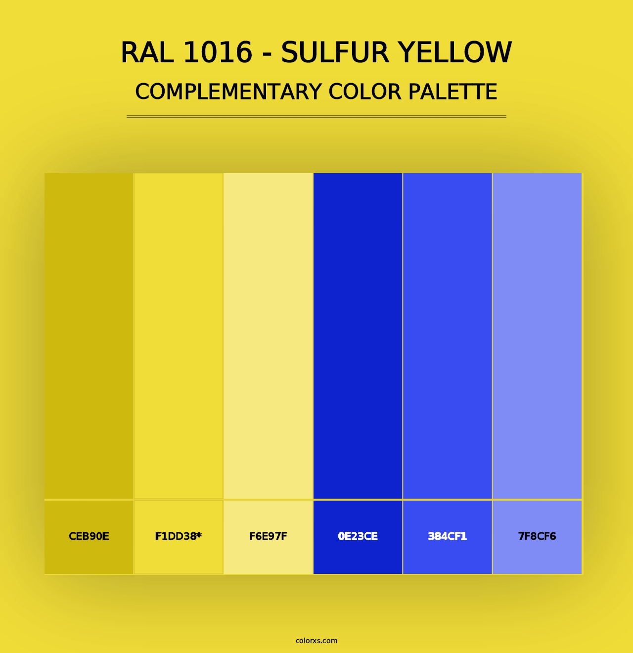 RAL 1016 - Sulfur Yellow - Complementary Color Palette