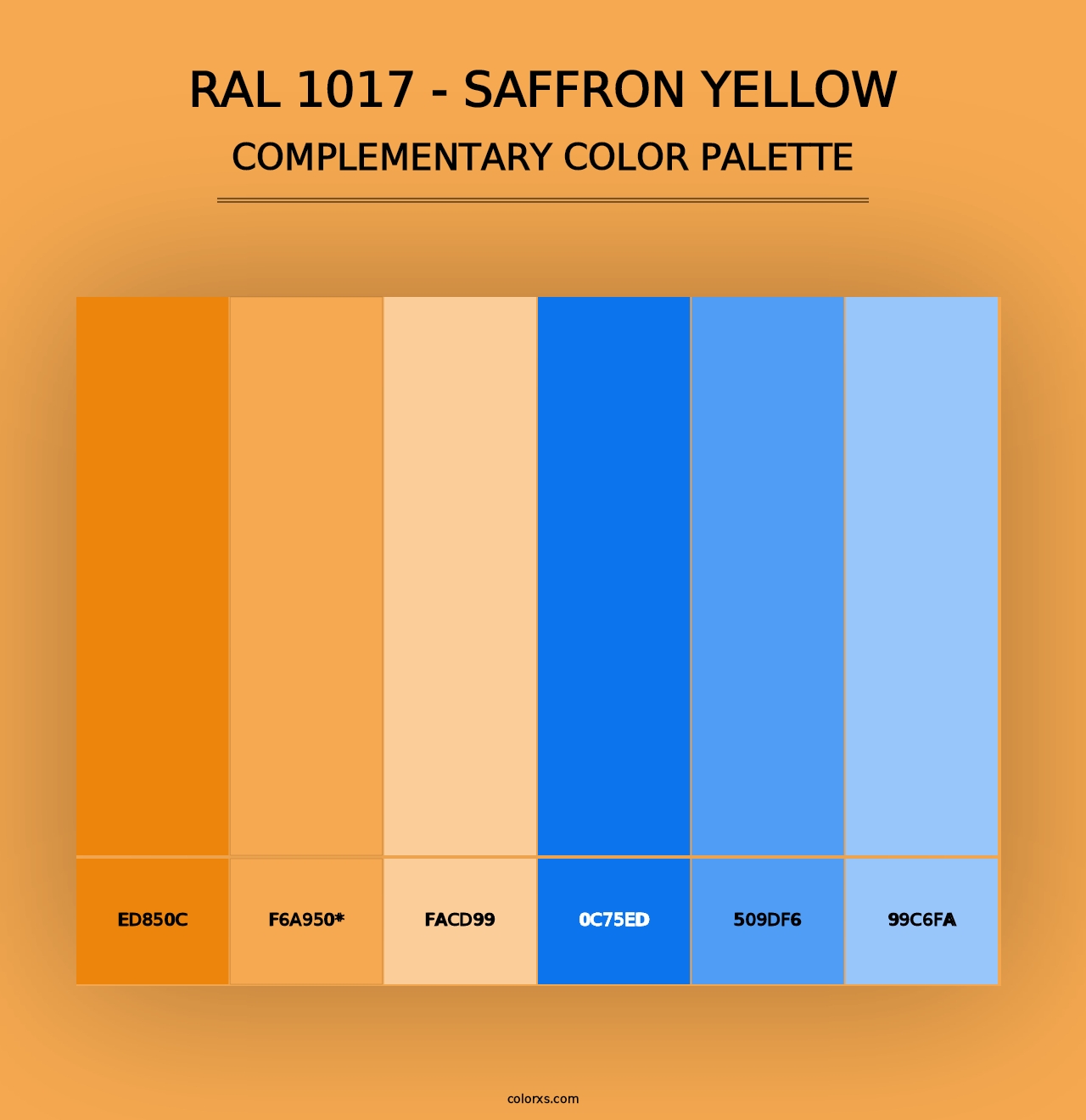 RAL 1017 - Saffron Yellow - Complementary Color Palette