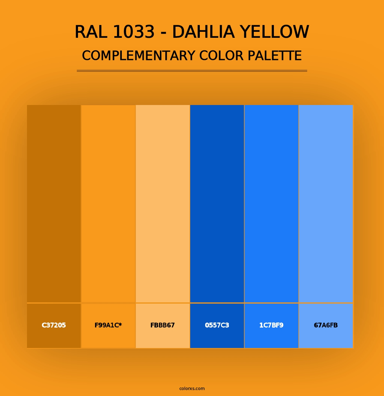 RAL 1033 - Dahlia Yellow - Complementary Color Palette