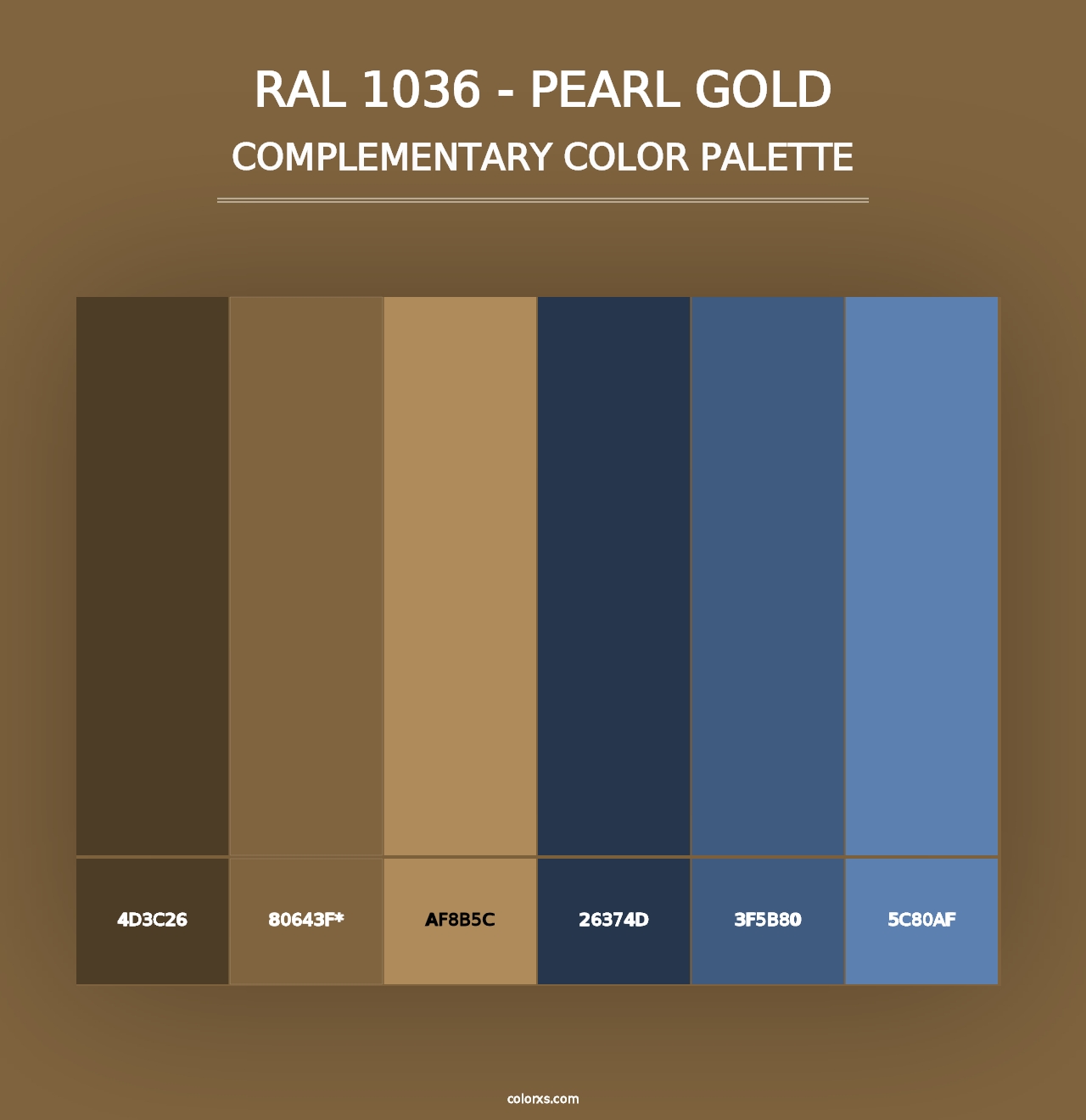 RAL 1036 - Pearl Gold - Complementary Color Palette