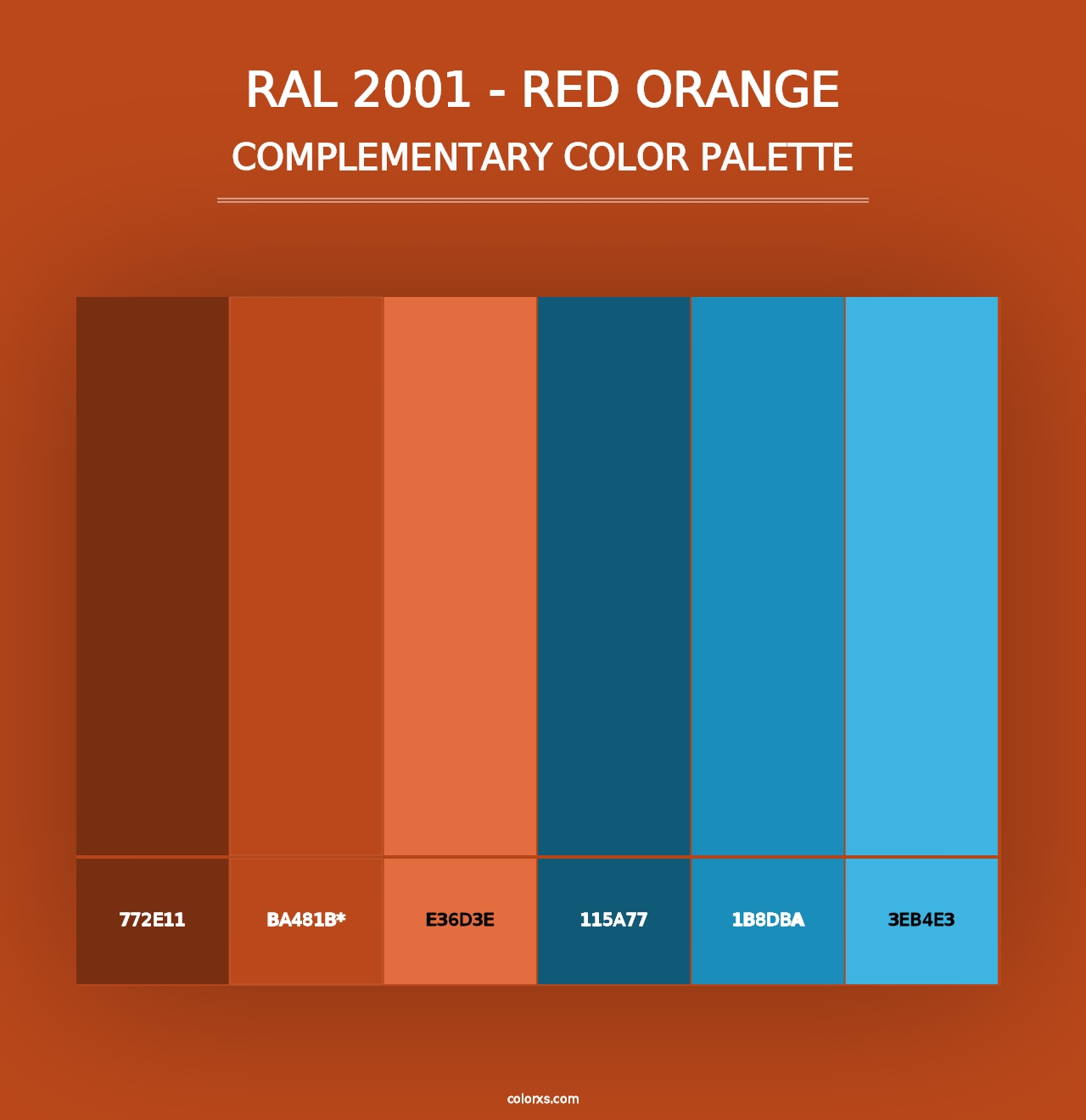 RAL 2001 - Red Orange - Complementary Color Palette