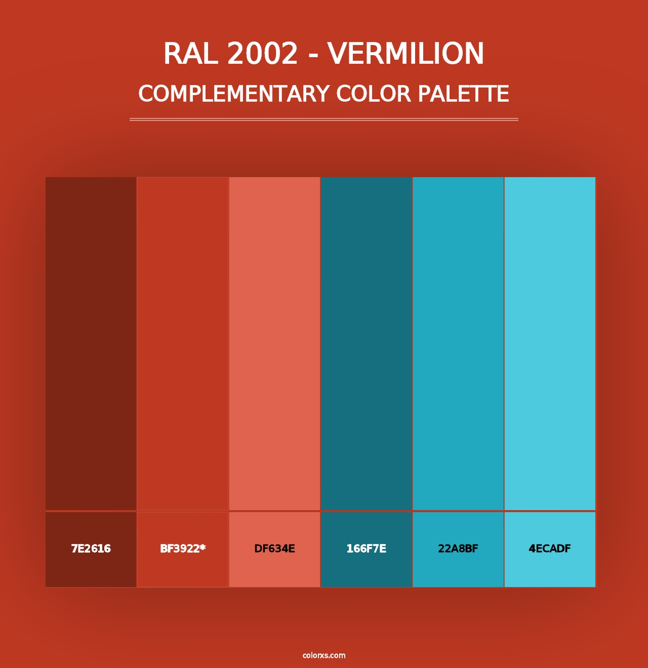 RAL 2002 - Vermilion - Complementary Color Palette