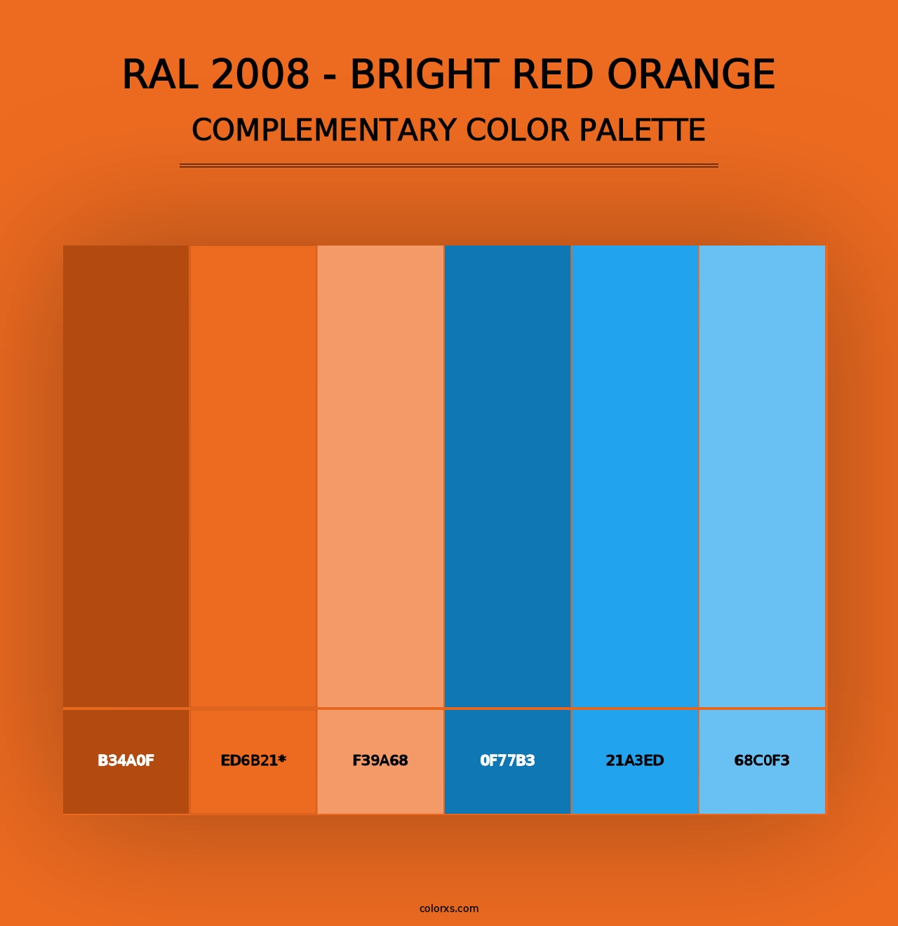 RAL 2008 - Bright Red Orange - Complementary Color Palette