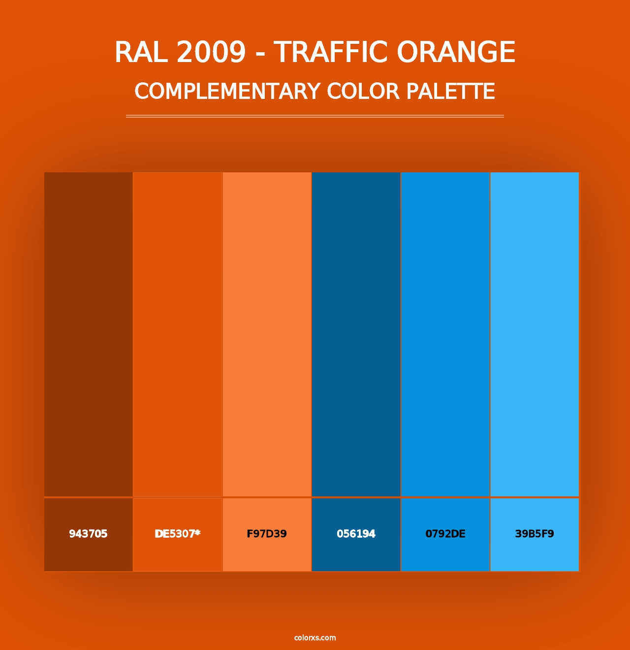 RAL 2009 - Traffic Orange - Complementary Color Palette