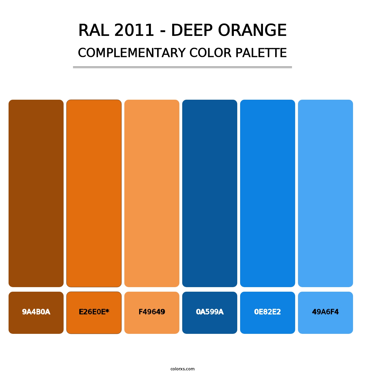 RAL 2011 - Deep Orange - Complementary Color Palette