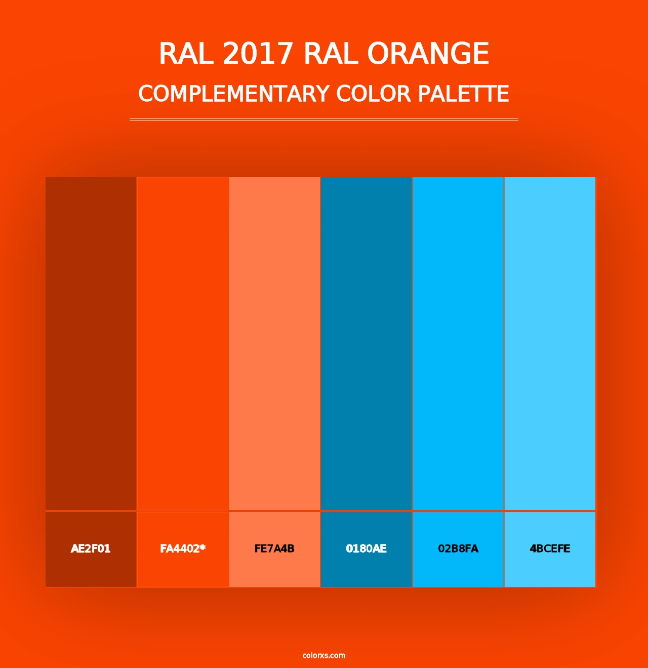 RAL 2017 RAL Orange - Complementary Color Palette