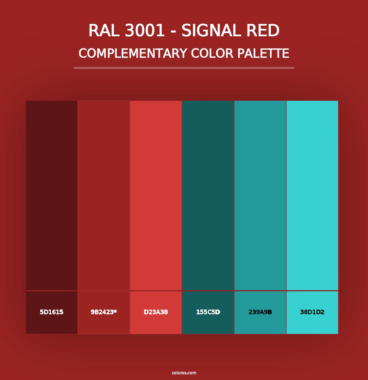 RAL 3001 - Signal Red - Complementary Color Palette