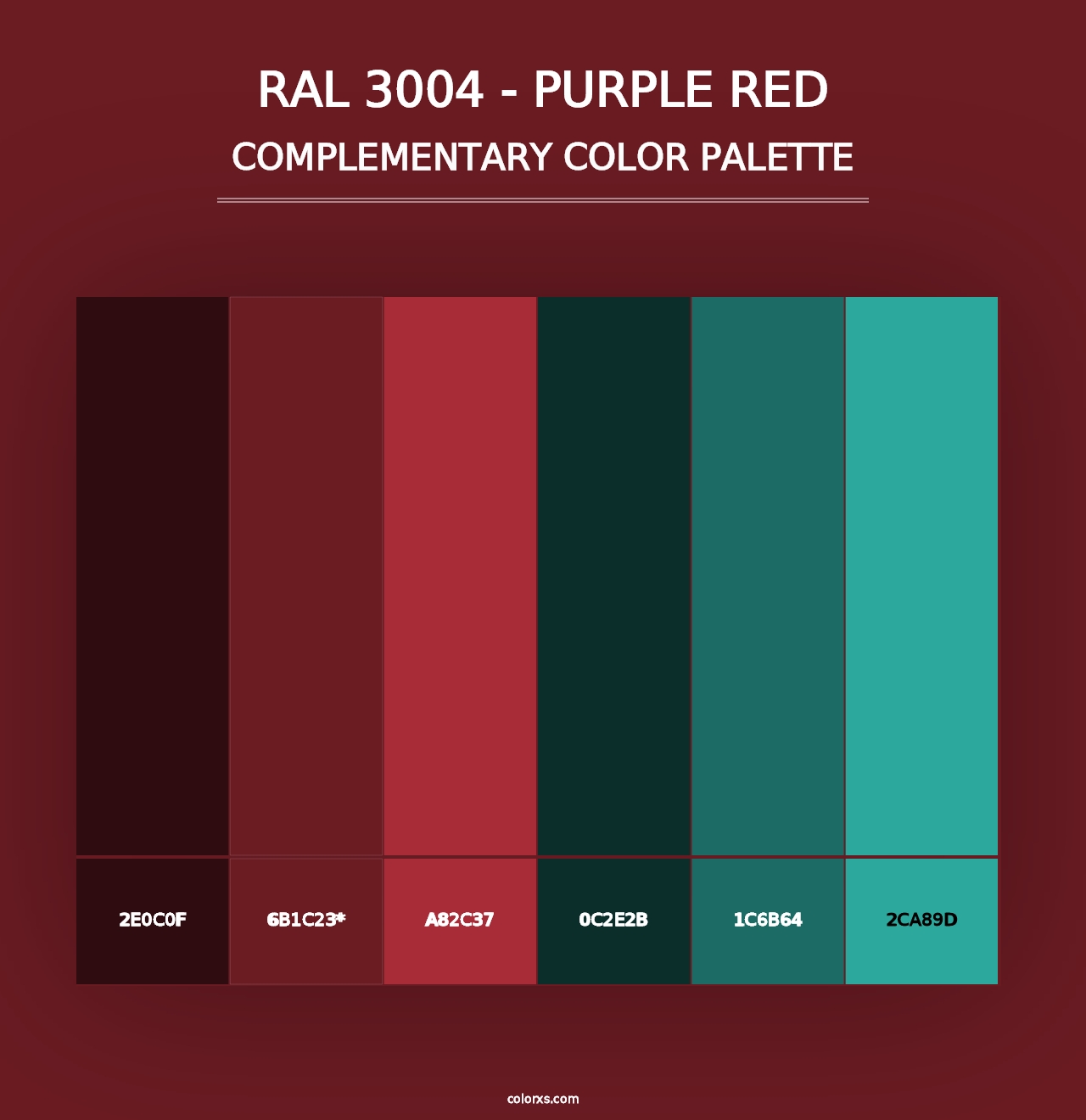 RAL 3004 - Purple Red - Complementary Color Palette