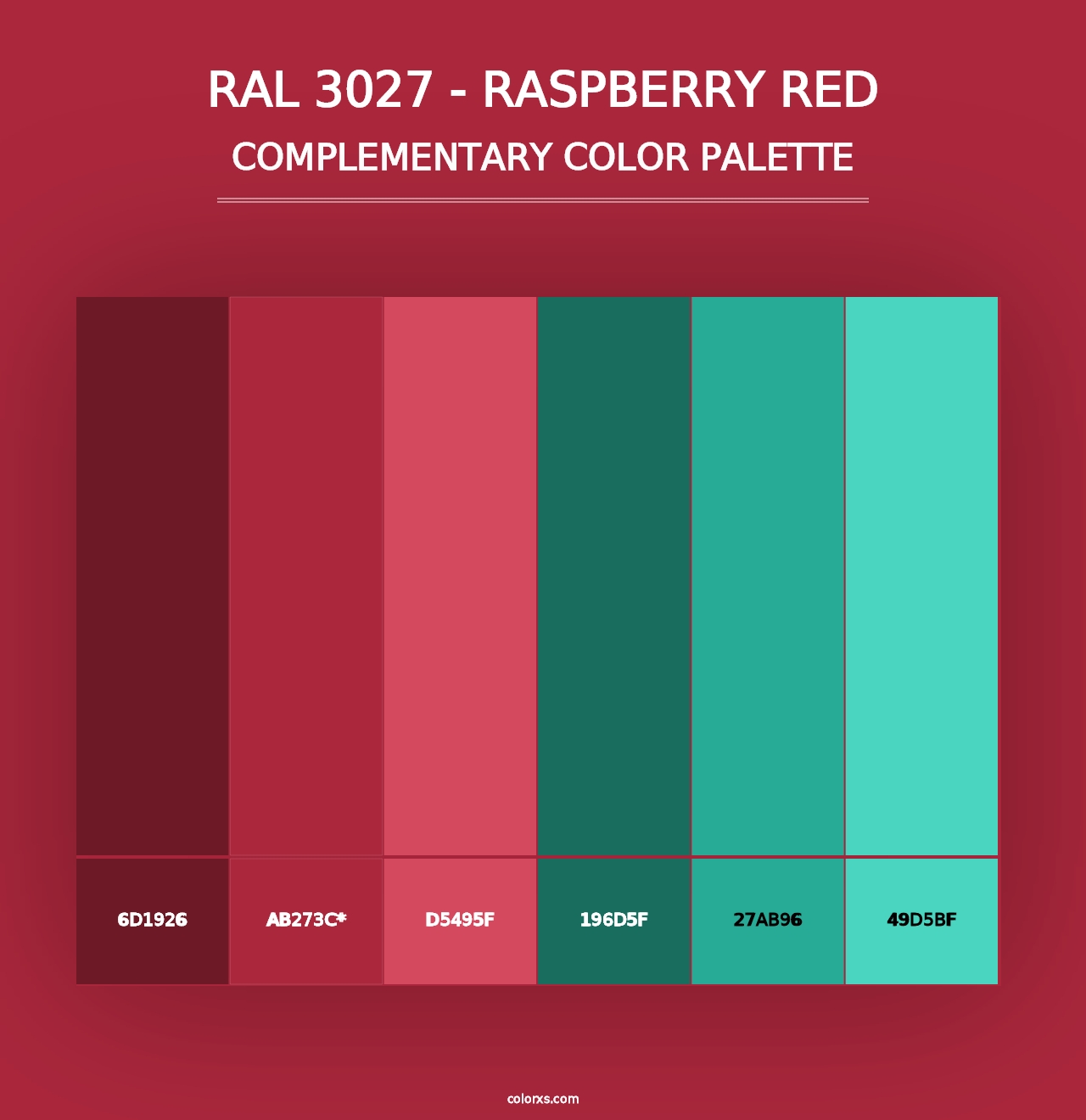 RAL 3027 - Raspberry Red - Complementary Color Palette