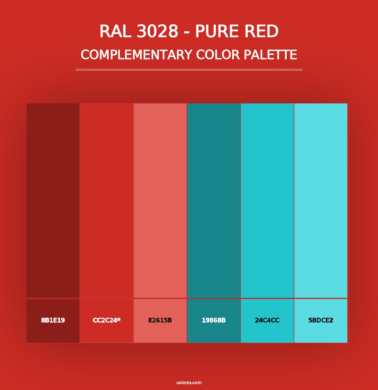 RAL 3028 - Pure Red - Complementary Color Palette