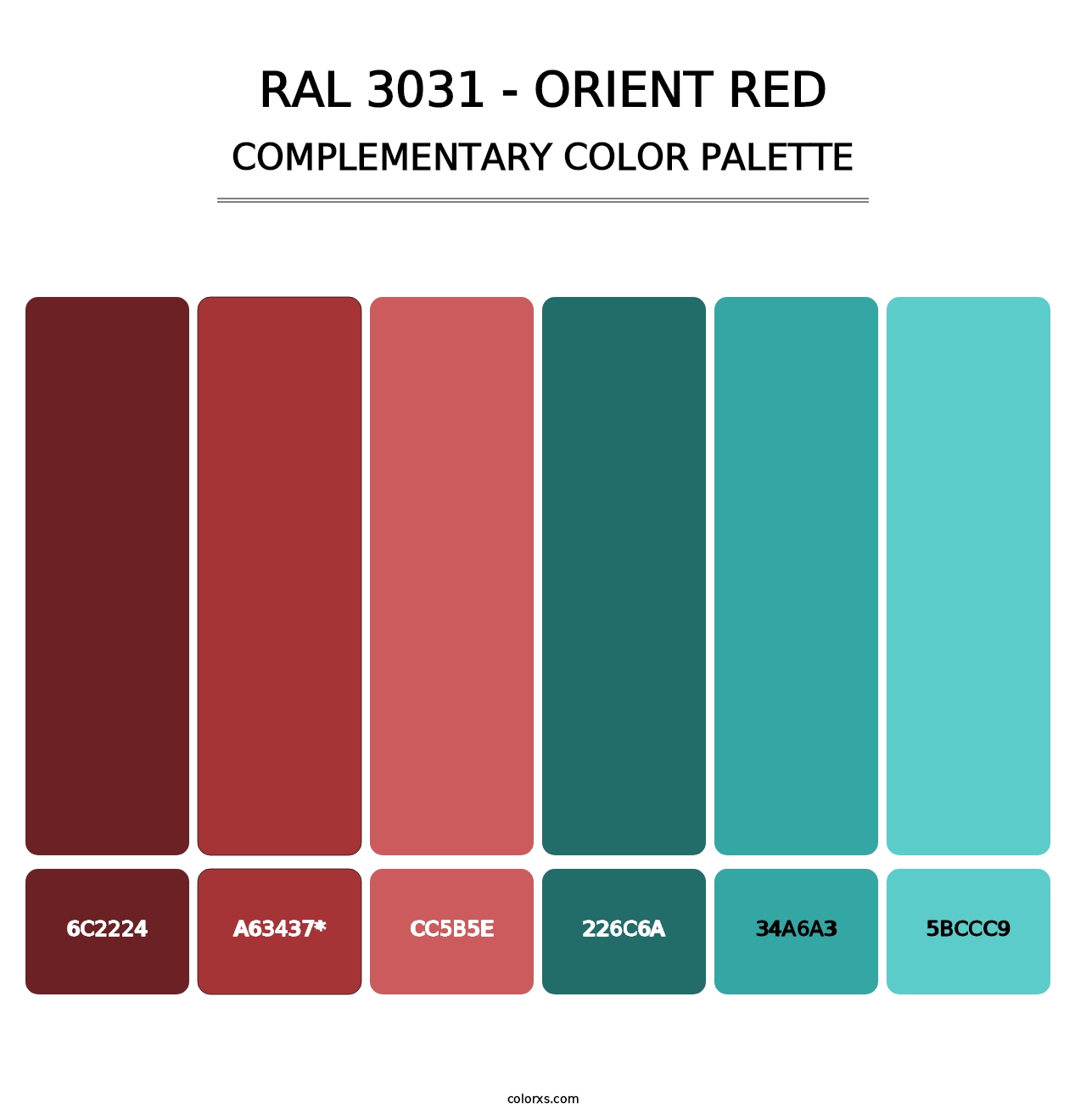 RAL 3031 - Orient Red - Complementary Color Palette