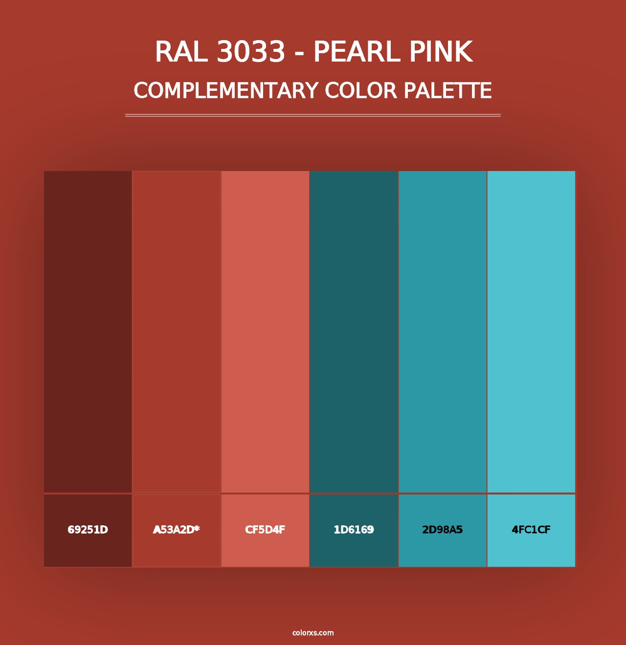 RAL 3033 - Pearl Pink - Complementary Color Palette