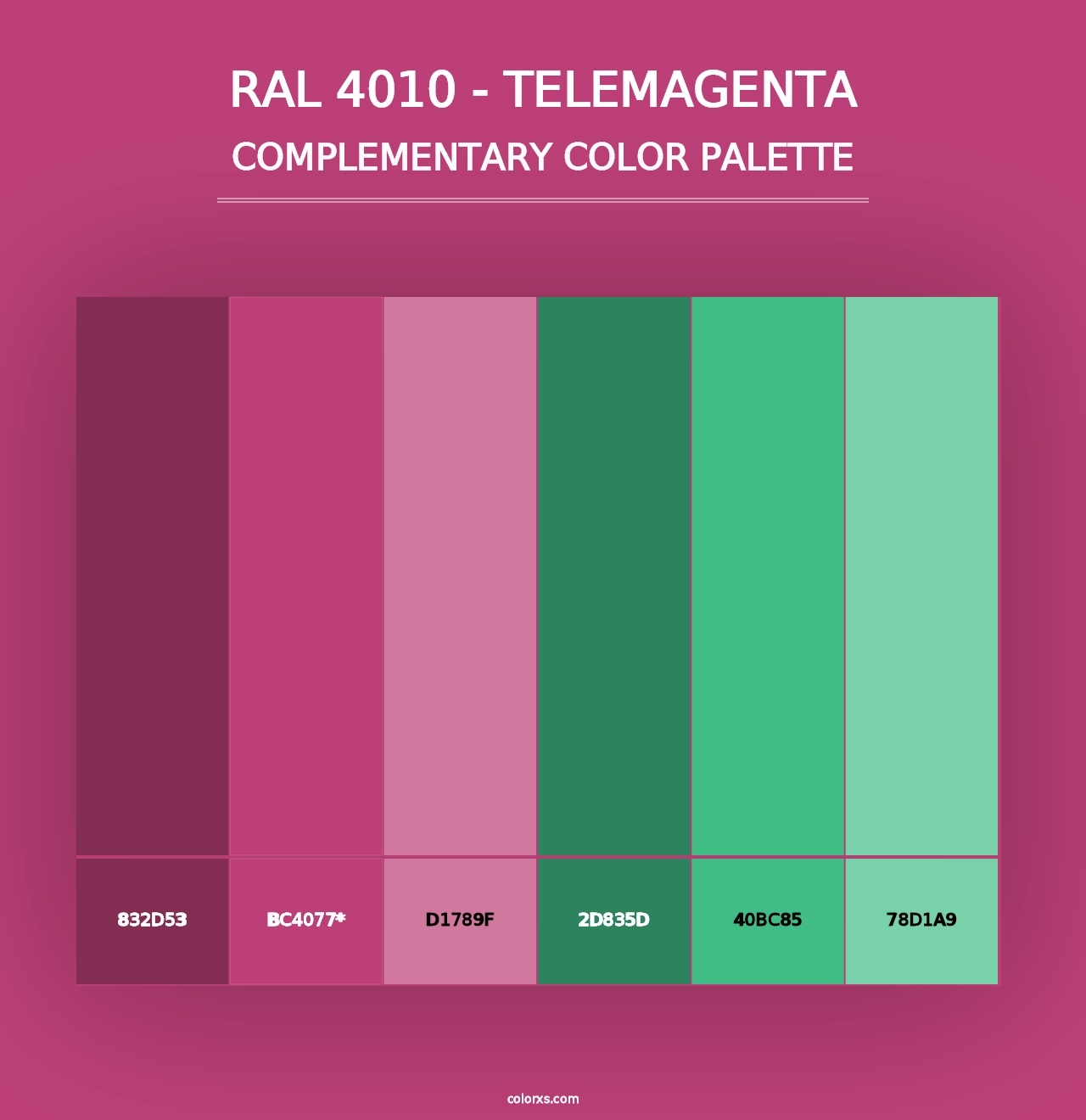 RAL 4010 - Telemagenta - Complementary Color Palette